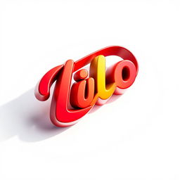 A 3D representation of a logo, showcasing depth and dimensionality, featuring smooth curves and sharp edges