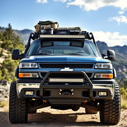 A front view of a 2002 Chevrolet Silverado 1500HD overlander
