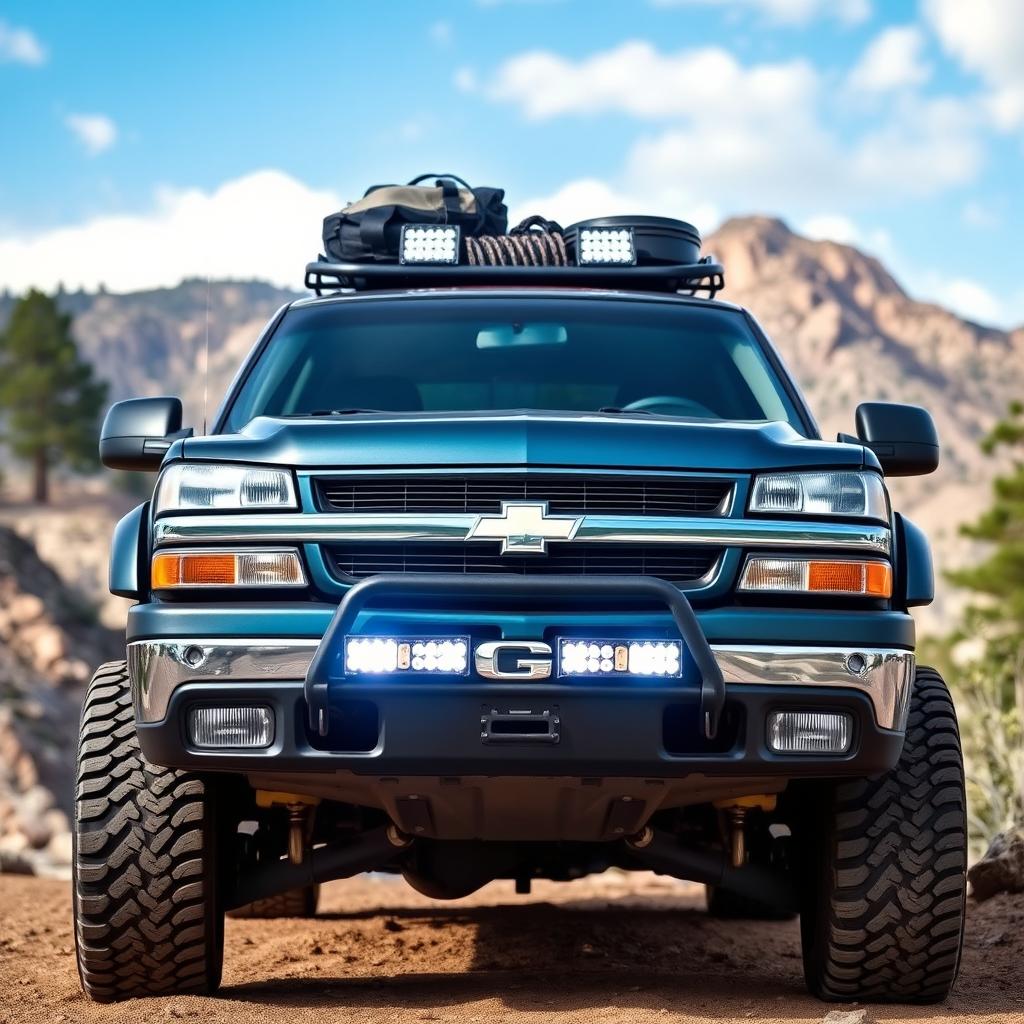 A front view of a 2002 Chevrolet Silverado 1500HD overlander