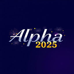 A modern and stylish logo design featuring the word 'Alpha' integrated with festive elements for New Year 2025