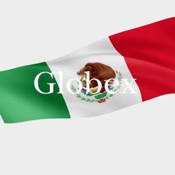 A sophisticated and formal representation of the Globex company logo integrated with the Mexican flag