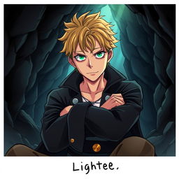 A Light Novel cover featuring an adult male pirate with light-brown hair and striking emerald eyes