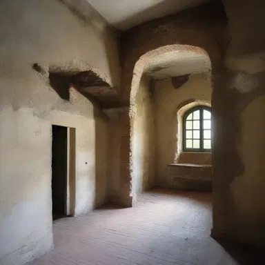 The historical building showcased unique architectural features, like secret rooms that were believed to have been used for administering abortifacient herbs.