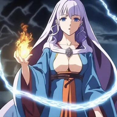 The powerful sorceress in the anime series casts a spell with an abortifacient effect, causing the miscarriage of a key character's unborn child.