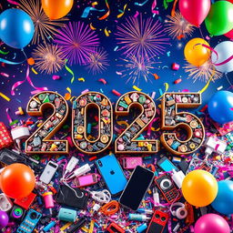 A colorful and festive New Year's celebration scene for the R