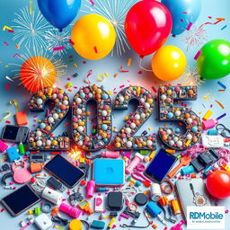 A colorful and festive New Year's celebration scene for the R