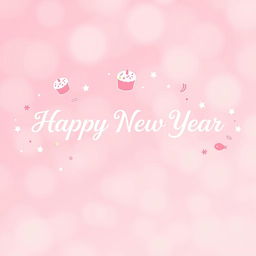 A festive and cheerful Happy New Year wallpaper designed for a cake business named 'Blinky Cakes'