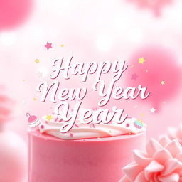 A festive and cheerful Happy New Year wallpaper designed for a cake business named 'Blinky Cakes'