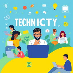 An engaging and colorful poster that highlights the positive impacts of technology without using the term 'ICT'