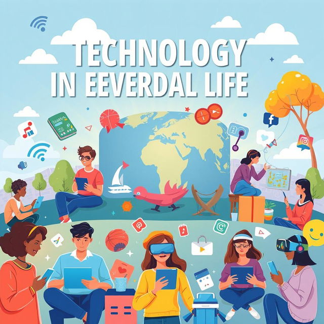 A visually engaging poster showcasing the positive impact of technology on everyday life