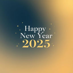 A minimalist design featuring the text 'Happy New Year 2025' in elegant, modern typography