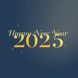 A minimalist design featuring the text 'Happy New Year 2025' in elegant, modern typography