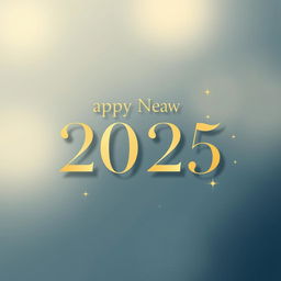 A minimalist design featuring the text 'Happy New Year 2025' in elegant, modern typography