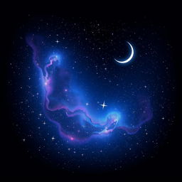A vibrant digital art representation of a starry night sky, filled with countless shimmering stars twinkling against a deep blue to black gradient background