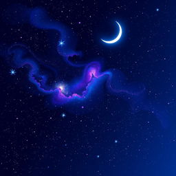 A vibrant digital art representation of a starry night sky, filled with countless shimmering stars twinkling against a deep blue to black gradient background