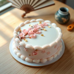 A beautifully decorated bento cake inspired by Japanese culture