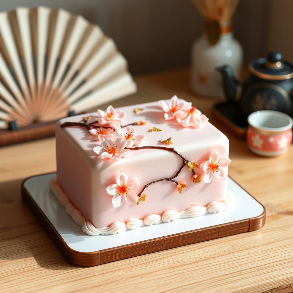 A beautifully decorated bento cake inspired by Japanese culture