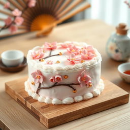 A beautifully decorated bento cake inspired by Japanese culture