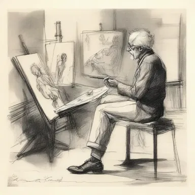 The artist worked abortively on countless sketches, struggling to find inspiration.