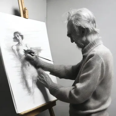 The artist worked abortively on countless sketches, struggling to find inspiration.