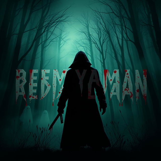 A chilling scene featuring the name 'BEMYAMIN ABDOLVAND' in an eerie and spooky font, surrounded by a terrifying atmosphere