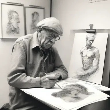 The artist worked abortively on countless sketches, struggling to find inspiration.