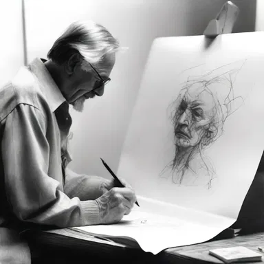 The artist worked abortively on countless sketches, struggling to find inspiration.