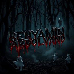 A chilling and terrifying scene set in a dark and foreboding forest