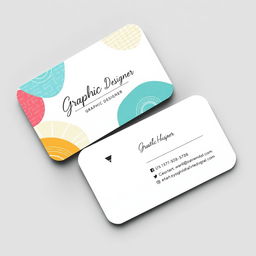 A stylish and modern business card design for a female graphic designer