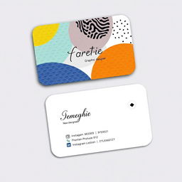 A stylish and modern business card design for a female graphic designer