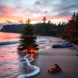A beautifully composed image featuring a serene and stunning background, replacing any Christmas-related objects