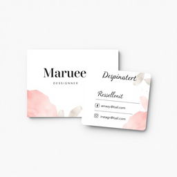 An elegant and contemporary business card design for a female graphic designer