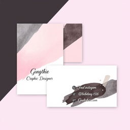 An elegant and contemporary business card design for a female graphic designer