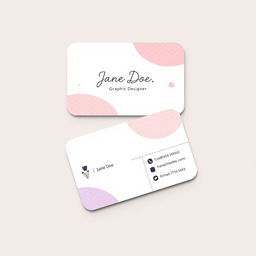 A stylish and modern business card design for a female graphic designer