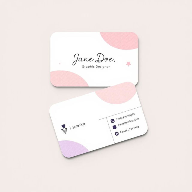 A stylish and modern business card design for a female graphic designer