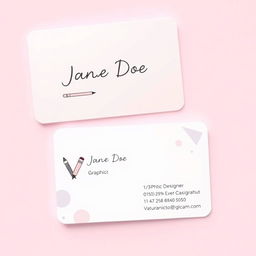 A stylish and modern business card design for a female graphic designer