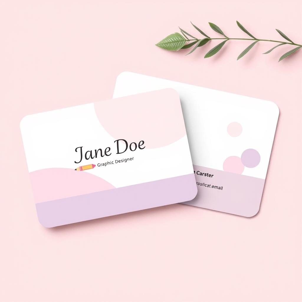 A stylish and modern business card design for a female graphic designer