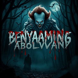 A terrifying and horror-themed image featuring the name "BENYAMINABDOLVAND" dripping with blood