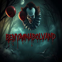 A terrifying and horror-themed image featuring the name "BENYAMINABDOLVAND" dripping with blood