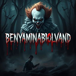 A terrifying and horror-themed image featuring the name "BENYAMINABDOLVAND" dripping with blood