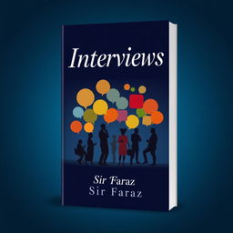 A full-size book cover for the title "Interviews" by Sir Faraz, set in a modern and captivating style
