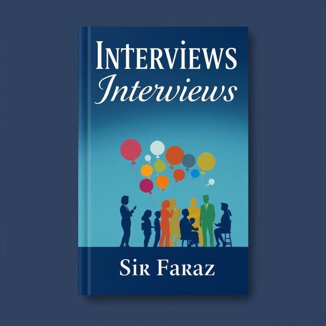 A full-size book cover for the title "Interviews" by Sir Faraz, set in a modern and captivating style