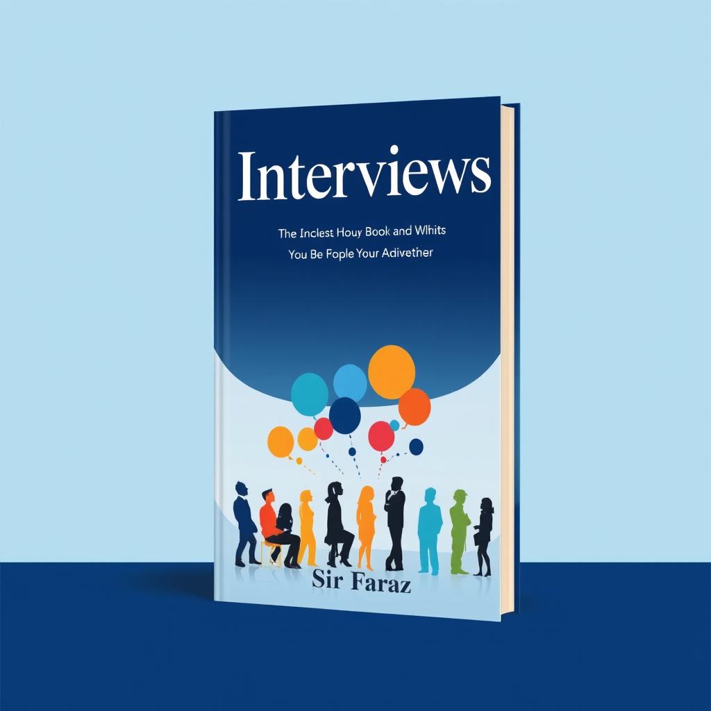 A full-size book cover for the title "Interviews" by Sir Faraz, set in a modern and captivating style