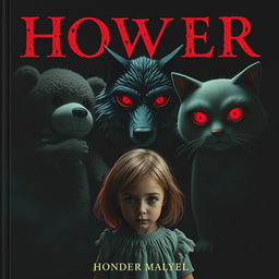 A horror novel cover featuring a dark background that creates a chilling ambiance
