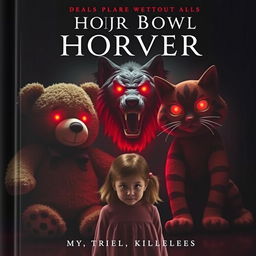 A horror novel cover featuring a dark background that creates a chilling ambiance