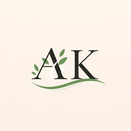 A stylish and elegant business logo featuring the text "AK" integrated seamlessly into the design