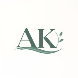 A stylish and elegant business logo featuring the text "AK" integrated seamlessly into the design