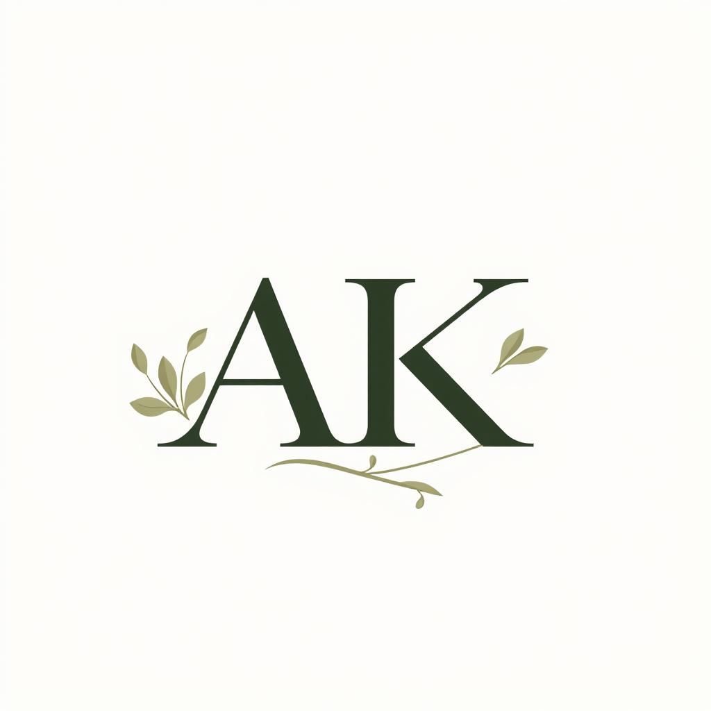 A stylish and elegant business logo featuring the text "AK" integrated seamlessly into the design