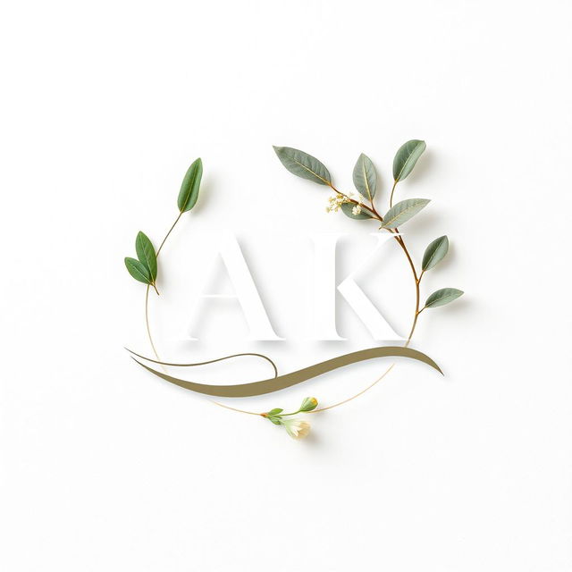 A stylish and elegant business logo featuring the text "AK" integrated seamlessly into the design