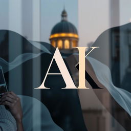 A stylish and elegant business logo featuring the text "AK" integrated seamlessly into the existing picture